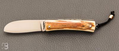    Couteau " Mini Promenade " par Erwan Pincemin - Ivoire de mammouth et lame damas VG10