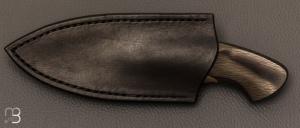  Couteau "  Nessmuk " fixe de Camille Sennegon - Fibre de carbone et lame en damas échelle W