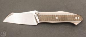  Couteau  " Octavus Micarta  / Titanium" Frame-lock par Bastards Knives X Gabriel Berthelemy