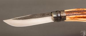 Couteau " Opinel N°09 " custom bois de cerf par Laurent Gaillard