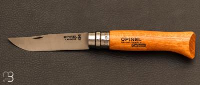 Couteau Opinel N°8 manche hêtre - lame acier carbone