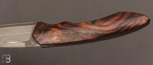   Couteau " Petit Duc "  par Nicolas Kowal - Loupe de Bois de fer et lame Suminagashi SG2