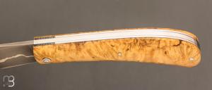   Couteau " Pilon "  custom de Anthony Brochier - Loupe de buis et lame San-Maï