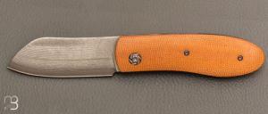   Couteau " Rusty " piémontais de poche de Sylvain Petit - Les Couteaux du Mitou - Micarta vintage