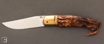  Couteau " SHELBY XL " custom par Arnaud Dallier - Bouleau stabilisé et RWL-34