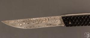    Couteau " le Thiers® Advance " par Fontenille-Pataud - Ebène matelassé et Damas Vinland