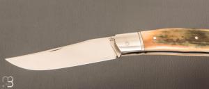 Couteau  " Tocard " custom de Jérôme Bellon - Ivoire de mammouth et RWL34