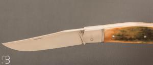 Couteau  " Tocard " custom de Jérôme Bellon - Ivoire de mammouth et RWL34