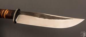   Couteau de chasse par Laurent Gaillard et Pierre Henri Monnet - Os de cerf et acier 100C6