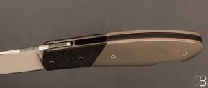   Couteau " custom " pliant par David Lespect - Titane/carbone et lame RWL34