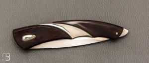   Couteau lock back custom par Jean - Luc Baumberger - Bois de fer et lame en ATS34