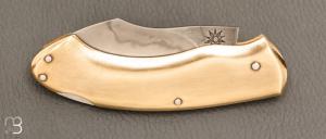   Couteau " lock-back " custom par Silas Coutellerie - Laiton et lame en XC100