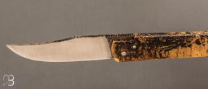 Couteau " piémontais " par David Margrita - Mbull Knives - Laiton plié et lame en XC75