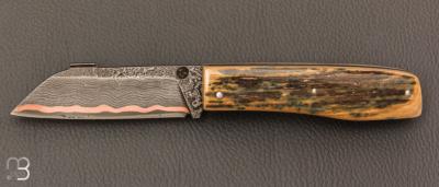  Couteau " slipjoint " par Louis Blanchet Kapnist - Ivoire de mammouth et lame damas