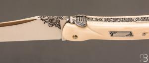   Couteau " Laguiole 15 CM Queue de Scorpion " de Jérôme Lamic - ivoire de mammouth