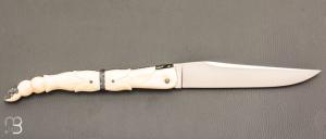 Couteau " Laguiole 18 CM Queue de Scorpion " de Jérôme Lamic - ivoire de phacochère et RWL34