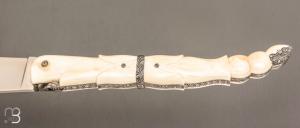 Couteau " Laguiole 18 CM Queue de Scorpion " de Jérôme Lamic - ivoire de phacochère et RWL34