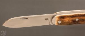   Couteau " Navette " de collection par Bertrand Grzegorzek - Ivoire de mammouth
