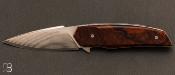 Couteau de collection bois de fer d'Arizona et damas suminagashi SGPS par Vincent Saja