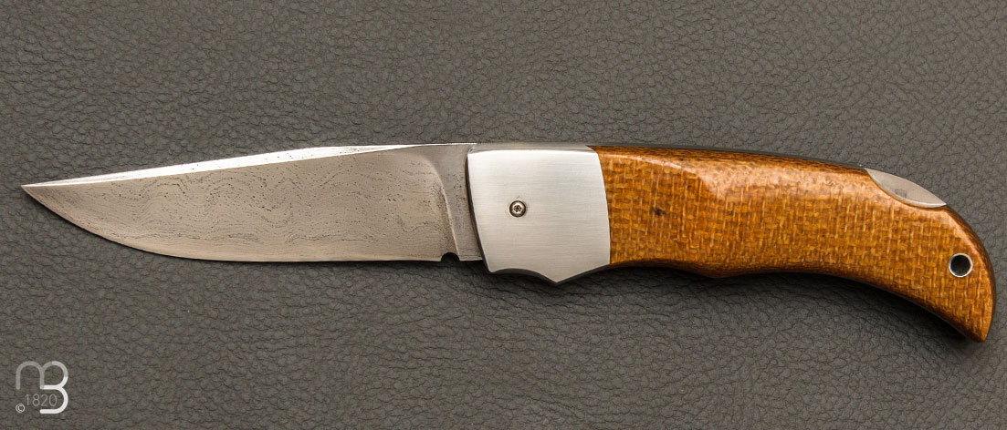 Couteau de poche Chantou Micarta par Charly Bennica - Lame Eric Plazen