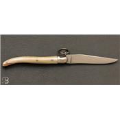 Couteau Laguiole corne blonde 11 cm avec anneau Forge de Laguiole