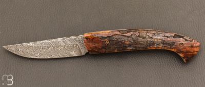    Couteau 1515 collection " Primitif " par Manu Laplace - Ivoire de mammouth et lame damas