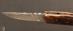    Couteau 1515 collection " Primitif " par Manu Laplace - Ivoire de mammouth et lame damas