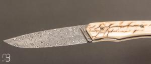 Couteau " 1820 damas " - 200 ans Maison Berthier - Mammouth et Damasteel