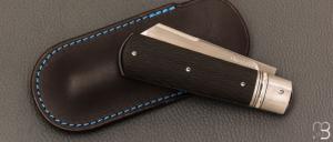   Couteau " Barlow " custom par Olivier Ouertal - Fibre de carbone et lame en RWL-34