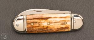 Couteau " Bouledogue  " par Romain Alvarez - Ivoire de mammouth et  14c28