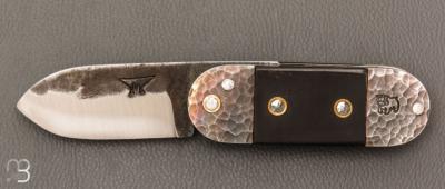 Couteau " Bouledogue XXL " XC75 et buffle/os fait main par Frédéric Marchand