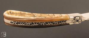 Couteau " Capuchadou 12cm " Corne de bélier et lame en 14C28 par Fontenille-Pataud