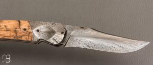  Couteau " Clint " par Florian Keller - Mammouth et damas plume