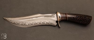 Couteau " Condor " fixe custom de Claudio Sobral CAS Knives - Stag et San-Maï