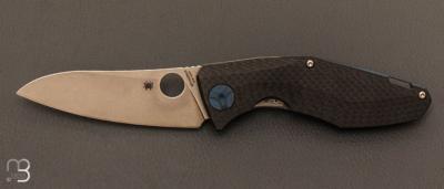 Couteau  " Drunken " fibre de carbone/Titane et lame CPM-S90V par Spyderco - C235CFTIP