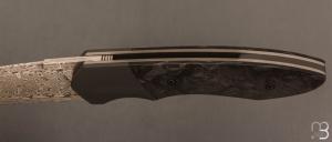  Couteau " Duc9  " custom par Nicolas Kowal - Fibre de carbone et lame en Damasteel® Aegir
