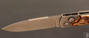    Couteau " Explorateur " custom par Éric Parmentier - Bois de cerf et lame en niolox