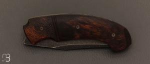 Couteau  "  Front-flipper custom " par Fabrice Delbart - Forge Celtique - Bois de fer et lame 80Crv2