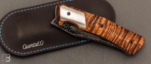  Couteau " Fallout " de collection par Olivier Ouertal - Tamarin ondé et lame en damas "Dragon skin"