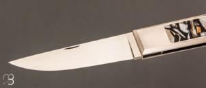   Couteau " Hemi  " pompe arrière par Nicolas Couderc - Molaire de mammouth et lame RWL-34