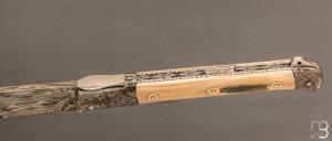   Couteau " Issoire " de Jean Pierre Veysseyre - Ivoire de mammouth et damas