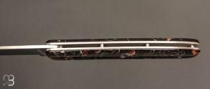 Couteau " L08 " de Perceval - Copeaux alu rouge stabilisés