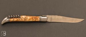 Couteau de poche Laguiole 12cm Tire-Bouchon Bouleau par Le Fidèle