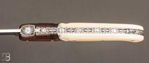 Couteau  "  Laguiole Droit 12 cm " de poche par Philippe Voissière - Phacochère/Bois de fer