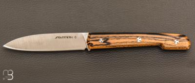 Couteau " Le Capi " par la Coutellerie Savignac -  Ebène royal et lame en 14c28