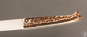   Couteau " Le Lombard " par Fontenille-Pataud - Bois de cerf et 14c28n