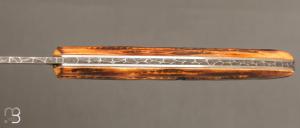   Couteau " Le Passager " de Pierre Thomas - Atelier Odae - Os cerfé et 14c28N