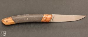   Couteau " Le Thiers® " pliant par l'Atelier Les 2 Diables - Lave et olivier