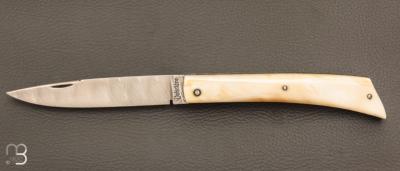    Couteau " Mandrin " de collection par Philippe Voissière - Ivoire de phacochère et lame Damasteel®