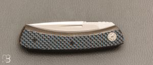   Couteau " Mini Bec " fait main par Alain SITZ - Fibre de carbone et lame en 14c28